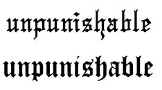 an old english font that has been changed to be black and white with the letters underneath it