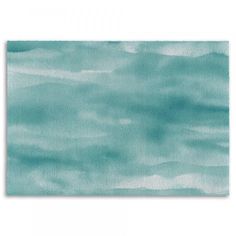 a blue watercolor background with white clouds on the left and right side, in shades of teal