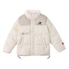 New Balance Winter Windproof Outdoor Down Jacket 'White Black' NPA44013-IV New Balance Jacket, Down Jacket, New Balance, White Black, White And Black, White, Quick Saves, Black