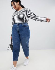 Cuando ya pensaba que no necesitaba nada nuevo de ASOS, ¡vuelvo a caer! Comfy Jeans Outfit, Plus Size Looks, Mom Jeans Outfit, Chubby Fashion, Simple Summer Outfits, Mode Chic