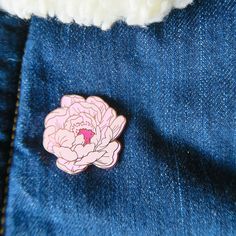 "This Peonies enamel pin features my original illustration and is the perfect gift for the flower lover in your life! Looks great on backpacks, hats, totes, etc. Designed by me and manufactured by my production partner this pin comes with your choice of pin back and a custom designed backing card. D E T A I L S: + 1.25\"x1.25\" + Cast in Brass + Rose Gold Plating + Luminous Hard Enamel Cloisonné All Orders are sent with a tracking number. Plastic free packaging available upon request! Just leave Flower Shaped Enamel Pin For Gift, Pink Flower Enamel Pin, Floral Pins, Hard Enamel Pin, Asheville Nc, Flower Lover, Pin Backs, Asheville, Pin Badges