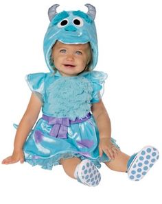 If you and your little one love watching Monsters Inc. together, dress them up in this officially licensed Baby Sulley Dress Costume this Halloween. This dress has an attached hood that features Sully's signature ears, transforming your baby into their favorite character! Officially licensed Includes: Dress with attached hood and tail Short sleeves Velcro closure Material: Polyester Care: Spot clean Imported Halloween Monsters Inc, Sulley Costume, Adult Disney Costumes, Jack Sparrow Costume, Toddler Halloween Costume, Monsters Inc Baby, Disney Characters Costumes, Toddler Girl Halloween, Halloween Monsters