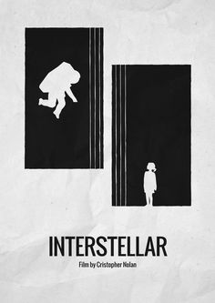 the poster for inter stellar is shown in black and white, with an image of a