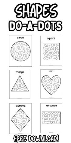 shapes do - a - dots worksheet for kids to practice shape recognition