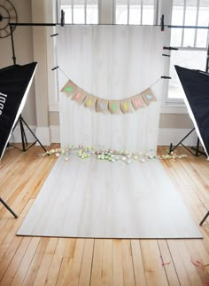 a photo studio setup up for a birthday party