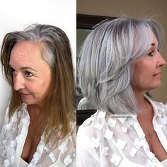 ᒍᗩᑕK ᗰᗩᖇTIᑎ (@jackmartincolorist) • Instagram photos and videos Natural White Hair, Grey Hair Care, Grey Hair Looks, Modern Short Hairstyles, Grey Hair Dye, Hair 101, Gray Hair Growing Out, Natural Gray Hair