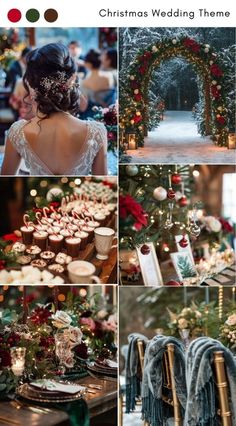 christmas wedding theme with red and green decorations