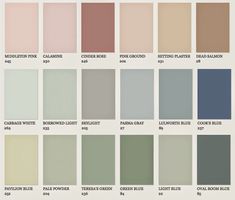 the color chart for different shades of paint