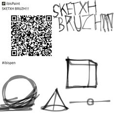 some black and white images with the words sketch bruzzh written on them