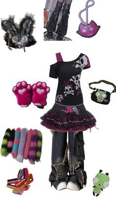 Scene Kid Outfits, Crazy Outfits, 2000s Fashion Outfits