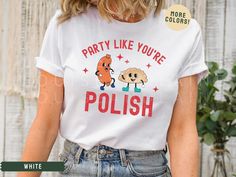 The perfect retro t-shirt for Dyngus Day or any party to represent your Polish pride! Wear it for pierogi making day or to the Dyngus Day parade!  This brand of shirt is everyone's favorite. It's incredibly soft, lightweight, not boxy, just the right amount of stretch, comfortable yet cute. Your new go-to tee from Bella + Canvas. I use direct to garment printing, which prints the color directly into the shirt to ensure no cracking or peeling like vinyl or screen printing. Be sure to check out my Dyngus Day, Pride Wear, Retro T Shirt, Retro Tshirt, Heather Black, Bella Canvas, Poland, Buffalo, Looks Great