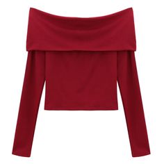 Tops Off Shoulder, Bardot Neckline, Bardot Top, Red Pullover, Off Shoulder Crop Top, Red T Shirt, Elegant Red, Collars For Women, Red T