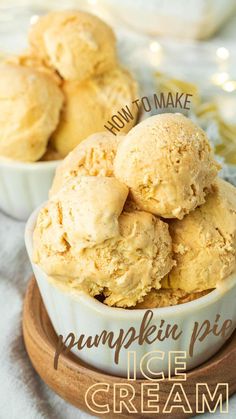 three scoops of pumpkin pie ice cream