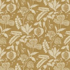 a brown and white floral pattern on fabric