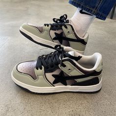 These cute Gradient Grey Sneakers have a vegan leather upper with an aesthetic shooting star design, a low ankle rise and a lace up in front ✨ Material: Vegan Leather Run small, please review the sizing information Platform Mary Janes, Kawaii Dress, Grey Sneakers, Star Sneakers, Platform Slippers, Shooting Stars, Boots And Sneakers, New Instagram, Dress With Cardigan