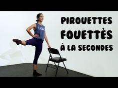 a woman standing on top of a chair in front of a white wall with the words projettes fouttes a la secondes