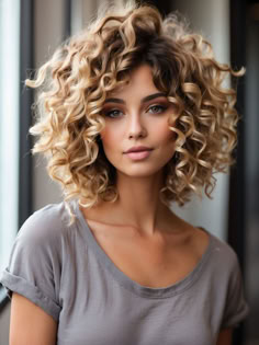 Opt for an elegant tapered cut that celebrates curly textures, with layers that naturally frame the face, offering a sophisticated look in 2024. Medium Length Wavy Curly Hair With Layers, Face Framing Layers Curly Hair, Short Curly Hair With Layers, Curly Hair Cuts With Layers, Curly Hair Trends, Curly Lob, Natural Curly Hair Cuts, Layered Curly Hair, Haircuts For Women Over 50