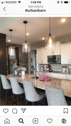 an instagramted photo of a kitchen and dining room