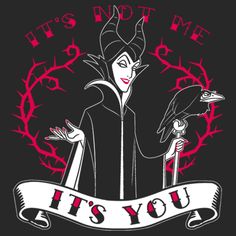 the evil queen is holding two swords in her hand and it's you banner