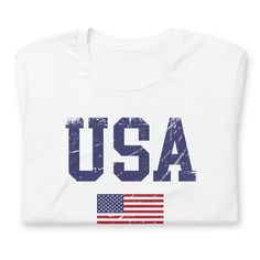 USA T-Shirt Men's Women's Kids' Patriotic American Flag tee. A great gift idea for proud Americans! 4th of July, Independence Day, Memorial Day and Veterans Day Gifts! I Love America patriotic American flag shirt This t-shirt is everything you've dreamed of and more. It feels soft and lightweight, with the right amount of stretch. It's comfortable and flattering for all.  Hi. A few customers have found that these t-shirts are on the smallish  side. If you frequently find that your t-shirt size i Veterans Day Gifts, I Love America, American Flag Shirt, Flag Shirt, Usa Flag, American Flag, Mens Shirts, Tops & Tees, Adult Outfits