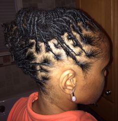 Styled by Mesha in JC Loc Petal Mohawk, Black Hair Salons, Hair Goal, Behind Ear Tattoo, Black Girls Hairstyles, Kids Hairstyles