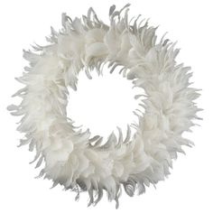 a white feather wreath on a white background