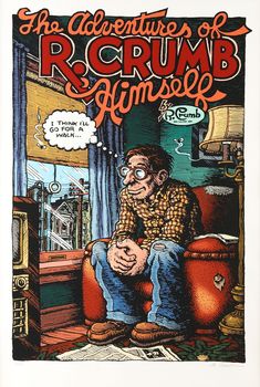 the adventures of r c crumb and himself comic book cover art print by person