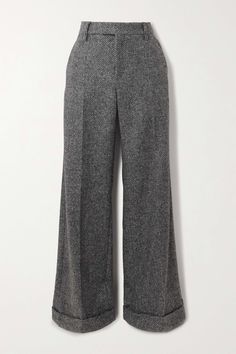 Trousers Women Outfit, Wide Leg Pants High Waisted, Rich Outfits, Sport Swimwear, Brown Pants, Pantalon Large, Guilty Pleasures, Wool Pants, Knitwear Tops