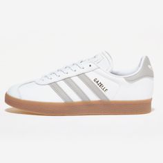 Premium Quality Adidas Originals Gazelle Leather Shoes 'White Grey' - IG3508 Expeditedship, Mens shoes Dream Things, Adidas Originals Gazelle, Preppy Shoes, Digital Closet, Cute Nike Shoes, Nice Clothes, Rose Boutique, Shoe Inspo, Cute Nikes