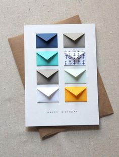 several different types of origami cards and envelopes