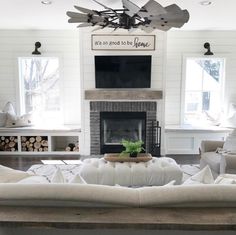 the living room is clean and ready for guests to use it as a focal point