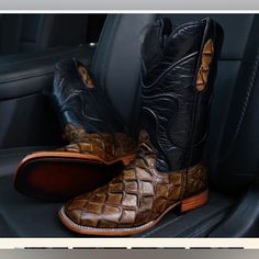 American Town, Funky Shoes, Stacked Heel, Cowhide Leather, Leather Boots, Fashion Shoes, Men's Shoes, Shoe Boots, Honey