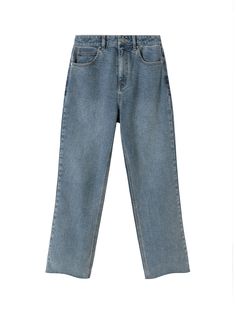 Details: Classic fried color blue denim wash style, exudes a strong sense of retro quality. Contoured small straight fit Denim logo and towel embroidery on the back Raw cut hems on the legs Materials & Care: Cotton: 98.6%, Spandex: 1.4 % 30° wash, gentle dry clean Do not bleach Size & Fit: Model is 5'7", Bust 32, Waist 24, Hips 35, wearing a size S Item #: IM4DP10 Denim Blue Straight Fit Cropped Cotton Jeans, Straight Cropped Denim Blue Jeans, Straight Fit Cropped Jeans In Denim Blue, Trendy Blue Cropped Jeans With Straight Hem, Straight Fit Medium Wash Cropped Cotton Jeans, Blue Cotton Cropped Jeans With Straight Hem, Straight Fit Medium Wash Cropped Jeans, Straight Fit Denim, Towel Embroidery