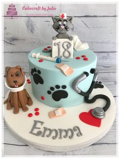 Veterinarian Cake Birthdays, Vet Cake Graduation, Vet Cake Birthday, Vet Birthday Cake, Vet Tech Cake, Veterinary Birthday Party, Cake For Veterinary Doctor, Veterinary Cake Ideas, Vet Birthday Party