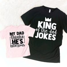 "This adorable Father's Day matching shirts is a perfect gift for Father's Day. Our shirts and bodysuits are super soft and great quality. -EACH SHIRT IS SOLD SEPARATELY, CHOOSE DESIGN AND SIZE FROM THE DROP DOWN MENU AND THEN PUSH ADD TO CART. REPEAT THE PROCESS UNTIL ALL SHIRTS ARE IN YOUR CART THEN CHECK OUT.- + Machine washable & dryer safe (I recommend drying on delicate) + Design color will depend on the color of the shirt that you select. For more information please check out our colo