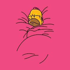 the simpsons sleeping in bed with pink sheets