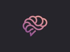 a pink and purple brain logo on a black background with the letter v in the middle