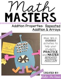 a poster with the words math masters written on it and an image of a monster