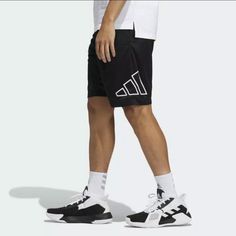 Adidas Big Logo Shorts - Mens Basketball - Gt3018 Size Xl Black White Nwt! Brand New With Tags Smoke Free Environment ****All New Items With Tags Or Listed New Without Box Using Stock Photos Will Be Photographed Upon Shipping To Ensure You Are Getting The Exact Item Purchased. Thank You For Visiting My Closet. Stay Cool And Comfortable On And Off The Hardwood. These Men's Basketball Shorts Are Made With Moisture-Absorbing Aeroready And Perforated Panels To Keep You Feeling Dry And Fresh. An Adid Adidas White Shorts With Logo, White Adidas Shorts With Logo, White Adidas Bottoms For Gym, Adidas White Athletic Shorts With Logo, Adidas White Workout Shorts, White Adidas Workout Shorts, Adidas Design, Adidas Classic, Black Athletic Shorts