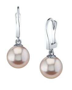 These earrings feature two lustrous pink freshwater pearls in AAAA quality. These lovely pearls dangle from 14K gold backings on your choice of white or yellow gold.
If you have any questions, feel free to call us anytime at 866-87-Pearl (866-877-3275). Elegant Pink Sterling Silver Pearl Earrings, Elegant Pink Pearl Earrings In Sterling Silver, Elegant Pink Pear-shaped Earrings, Formal Pink Pearl Earrings, Pink Pearl Earrings For Formal Occasions, Elegant Dangle Pearl Earrings With Lever Back, Elegant Pink Pearl Earrings For Formal Occasions, Elegant White Gold Pearl Earrings With Lever Back, Pink Dangle Pearl Earrings For Formal Occasions