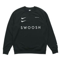 The Nike Sportswear Swoosh Sweatshirt For Men Black is the perfect addition to your wardrobe. This stylish sweatshirt is designed with a classic silhouette and features a bold Swoosh logo on the chest. The soft fabric is comfortable and breathable, making it ideal for any activity. The black colorway is timeless and versatile, making it a great choice for any occasion. Inspired by the iconic Nike Swoosh, this sweatshirt is part of a series of apparel that celebrates the brand's iconic logo. Whether you're running errands or hitting the gym, the Nike Sportswear Swoosh Sweatshirt For Men Black is the perfect choice. (Men's/Round Neck) Crewneck Sweatshirt Outfit, Nike Hoodie Men, Sweatshirts Nike, Nike Jumper, Graphic Shirt Design, Fall Attire, Cool Outfits For Men, Sweatshirt Outfit, Sweatshirt For Men