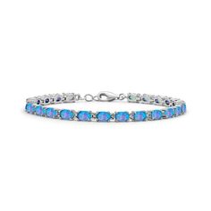 a bracelet with blue opal stones