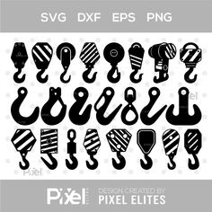 the svg dxf epss png alphabet is shown in black and white