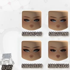 four different types of eyes are shown in this screenshoter image, with the numbers and symbols below them