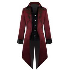 PRICES MAY VARY. Fabric: Velvet MATERIAL: soft, lightweight and comfy for skin. Excellent workmanship, each medieval jacket suit is hand-made by experienced dressmakers. And makes you more attractive and charming. Size reference: S≈38R, M≈40R, L≈42R, XL≈44R, XXL≈46R, 3XL≈48R Occasion: Great dress up idea for Halloween party, Birthday party, Pretend play,Theme Party, Cosplay, Masquerade,Prom,Cruise or any party costume outfit. BEST GIFTS: The best adult Halloween Costume gift for your family, you Tuxedo With Tails, Victorian Jacket, Steampunk Coat, Vampire Costumes, Punk Man, Gothic Coat, Gothic Jackets, Halloween Fest, Victorian Costume