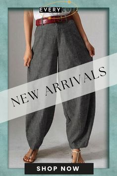 Women High Waist Button Solid Color Harem Pants with Pocket Casual Summer Pants With Button Cuffs, Casual Ankle-length Pants With Buttons, Casual High-waisted Pants With Buttons, Baggy Summer Bottoms With Button Closure, Casual Baggy Pants With Buttons, Summer Baggy Bottoms With Button Closure, Spring Ankle-length Pants With Button Cuffs, Non-stretch High-waisted Pants With Buttons, Casual High-waist Wide Leg Pants With Buttons