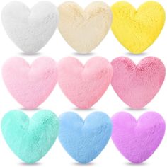 PRICES MAY VARY. Thoughtful and Practical: you will receive 9 pieces of faux rabbit fur heart pillow in different colors, including shrimp pink, new light pink, light pink, bright pink, Korean pink, bean paste red, hot pink, rose red and leather red, the size is about 11.8 X 11 x 2.7 inches/30 x 28 x 7 cm, different colors and multiple quantities can meet your different use and replacement needs; These pillows can better decorate your home and add elegance to it Faux Rabbit Fur Material: these Christmas cute couch pillows are made of faux rabbit fur, filled with polypropylene cotton, they are safe and skin friendly, safe to use, not easy to fade, and can be patted repeatedly to restore their original shape after deformation; At the same time, they are lightweight and easy to carry, allowin Cute Couch, Decorative Pillows For Bed, Pillows For Bed, Pink Korean, Christmas Heart, Pillow Christmas, Christmas Hearts, Heart Pillow, Christmas Pillows