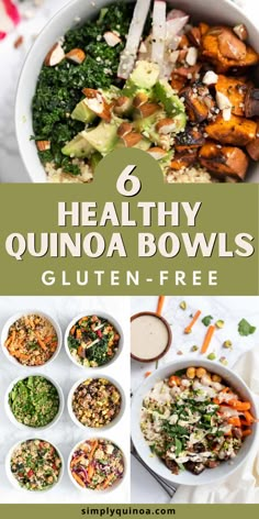 healthy quinoa bowls with text overlay