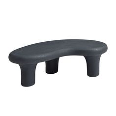 the foot stool is made out of black plastic and has a rounded design on it