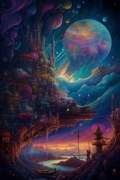 an image of a fantasy castle in the sky